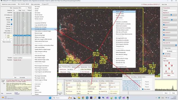 PGmania. detecting stars and image statistics