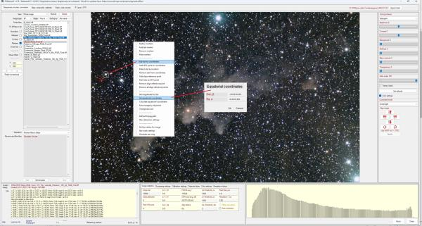 PGmania. Setting EQ coordinates for star